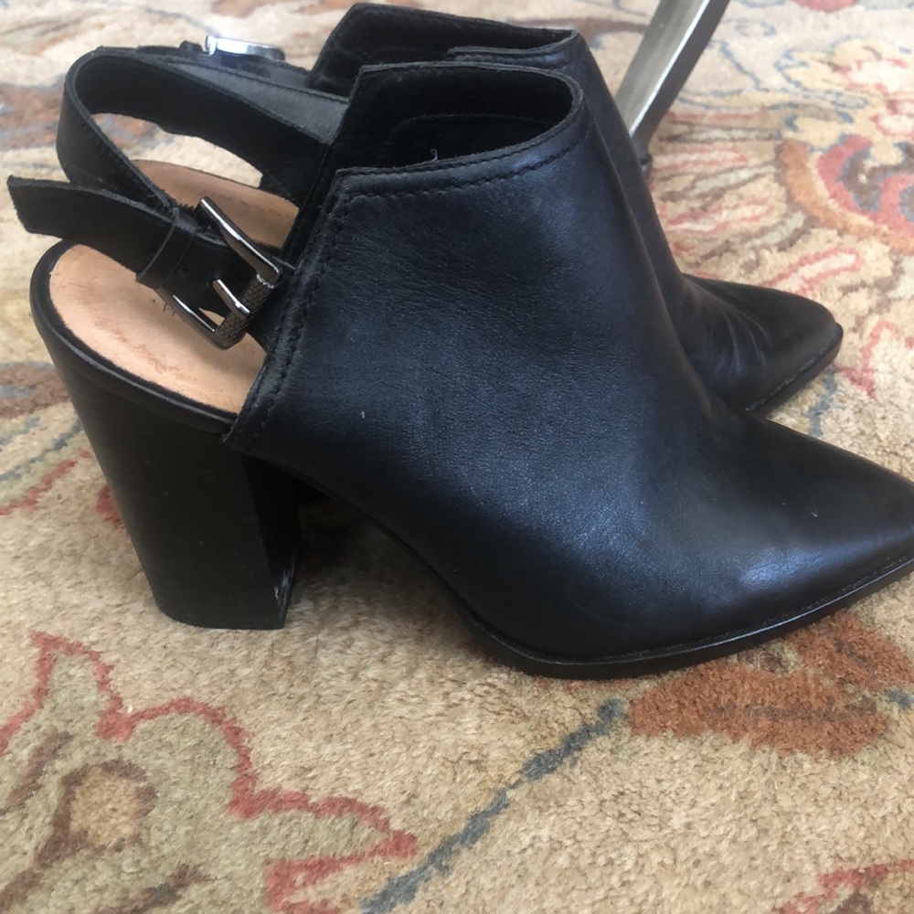 Halogen black leather sling back bootie 9.5 worn once - Picture 2 of 8